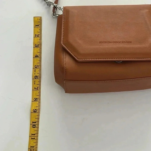 French Connection Crossbody Bag 23 L x 18 H x 8 W golden brown NWOT - Picture 9 of 12